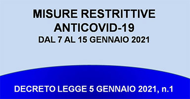 Emergenza Covid-19: Decreto Legge n.1 – 5 Gennaio 2021